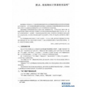 附录:股指期权计算器使用说明