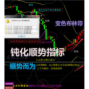 外汇MT4黄金白银原油/指/标二元钝化顺势短中线/大盘喊单分析软件