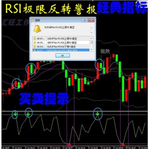 外汇黄金白银原油/指/标二元MT4软件RSI上穿下穿分析模板喊单警报